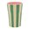 Becher Latte Cup Cream-Green Stripe Print - rice